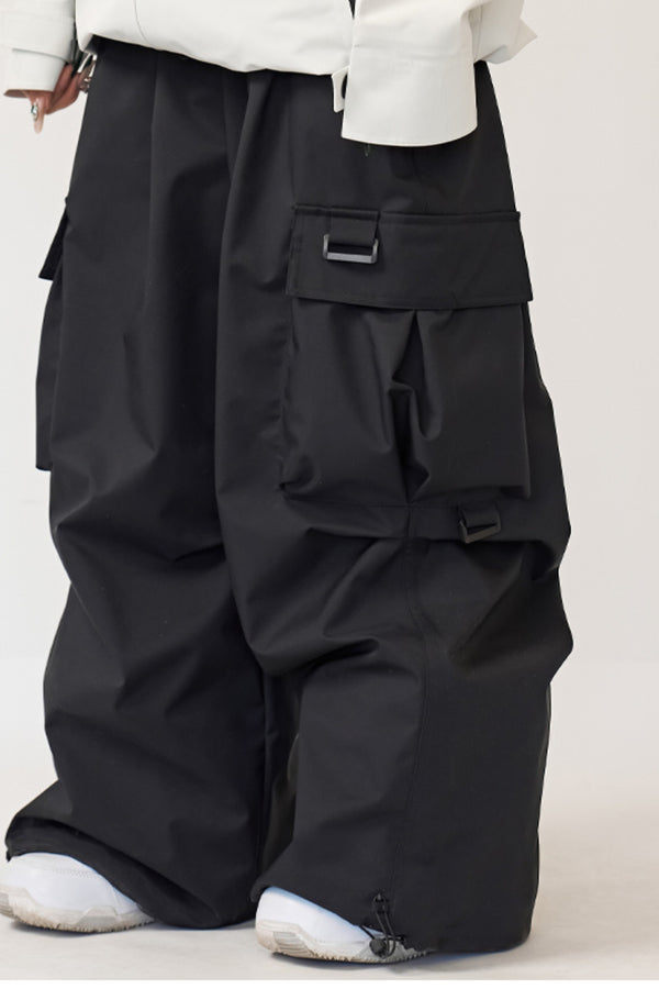 XwXwSeui Men Women Fleeced Outdoors Breathproof Baggy Chic Snowboard Pants