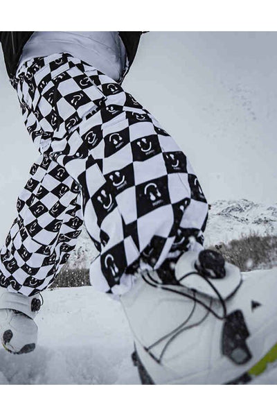 XwXwSeui Men Women Lattice Loose Ski Pants