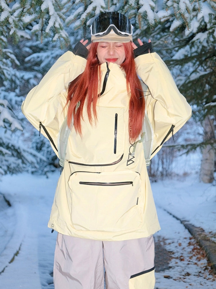 XwXwSeui Men Women 3L Multifunctional Pockets Design Snow Jacket