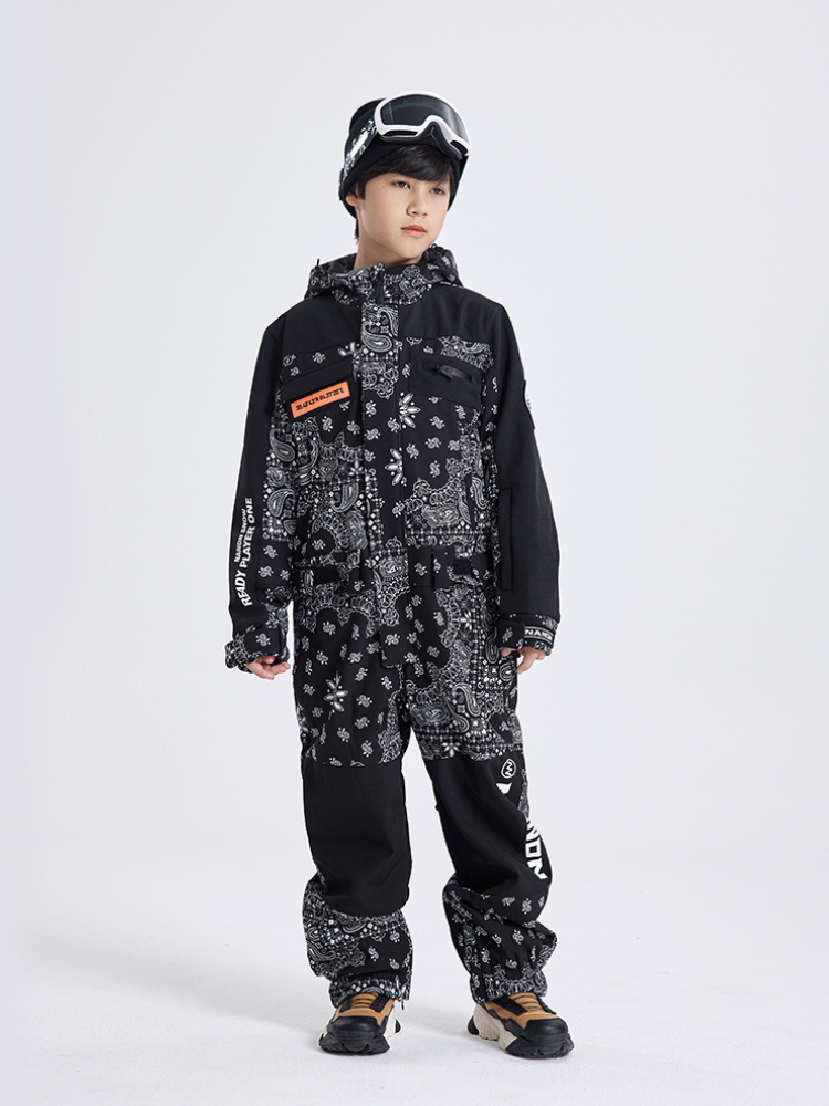 XwXwSeui Kids Hooded Insulated Ski Jumpsuit