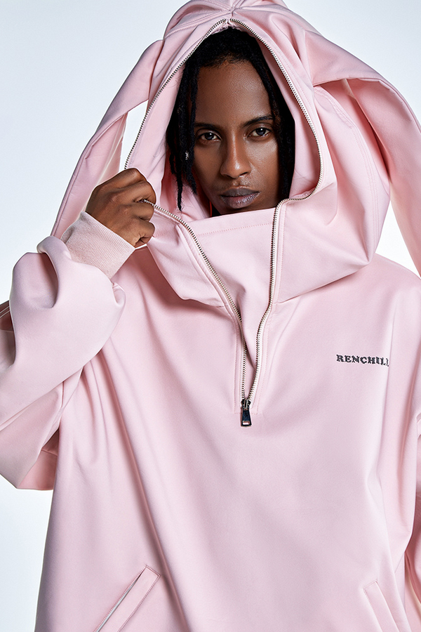 XwXwSeui Women Men Hoodie Rabbit Ears Loose Waterproof Thin velvet  Hoodie