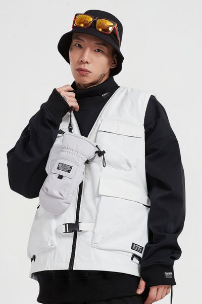 XwXwSeui メンズ レディース 冬用 ハンター カーゴベスト 断熱スキーベスト