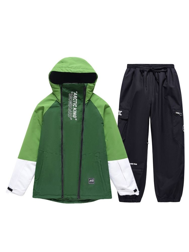 XwXwSeui Men Women Waterproof Insulated Snow Suits-Green Series