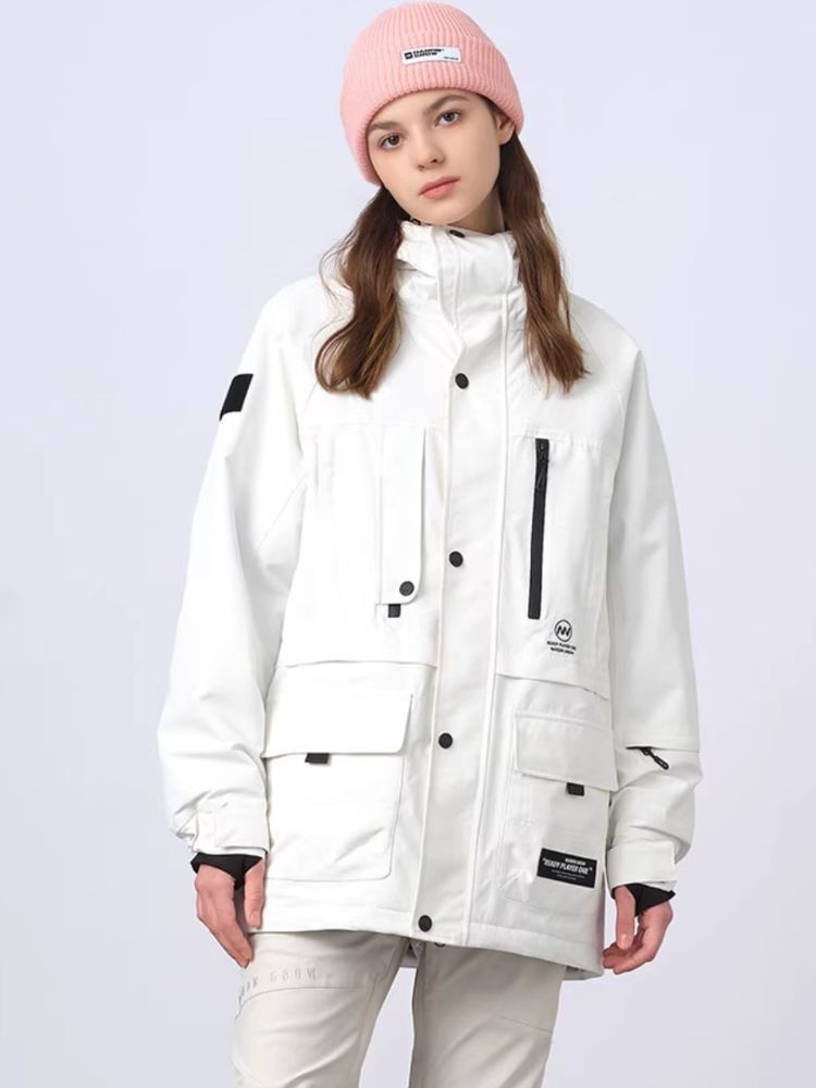 XwXwSeui Men Women Candy Color Hooded Snow Jacket