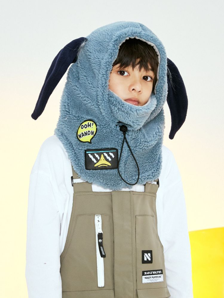 XwXwSeui Kids Catoon Fleeced Snow Helmet Hood