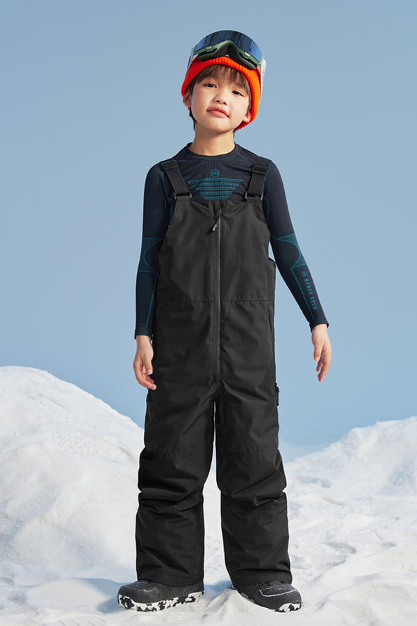 XwXwSeui Kids Thickened Outdoor Waterproof Solid Fashion Breathable Snow Bibs