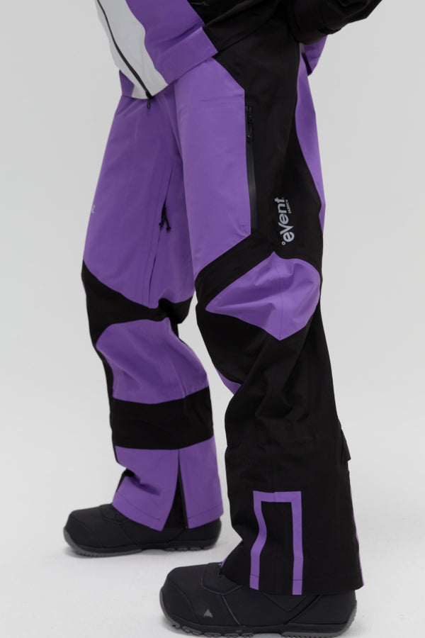 XwXwSeui Womens Mens Shell Breathproof Chic Baggy Patchwork Skiing Bibs