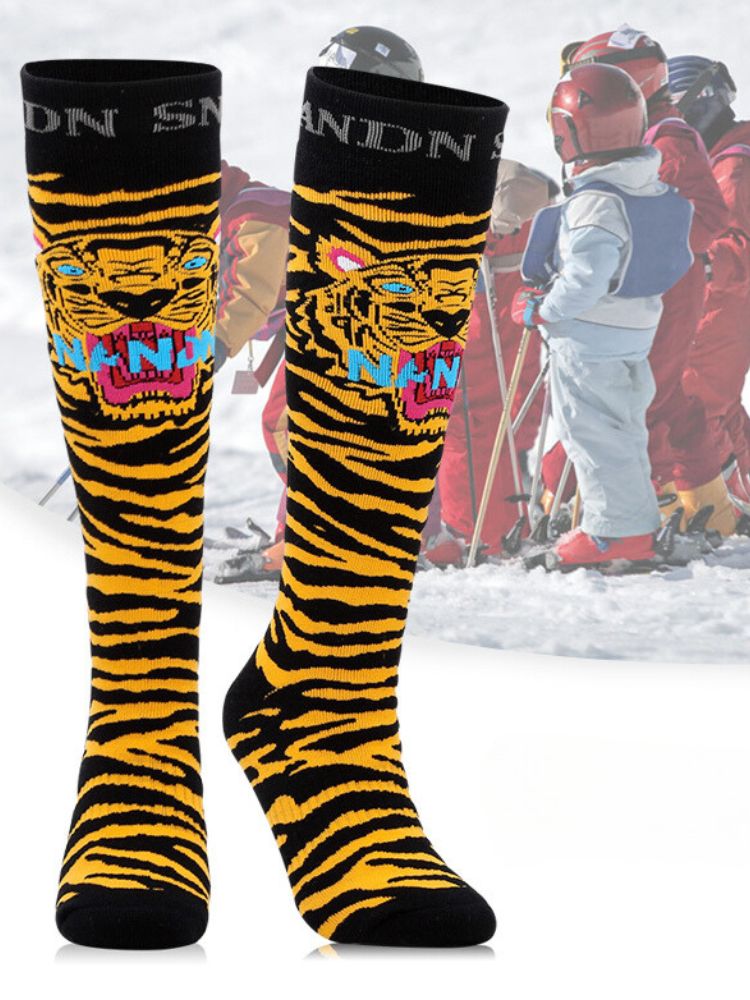 XwXwSeui Kids Insulated Long Pattern Ski Socks