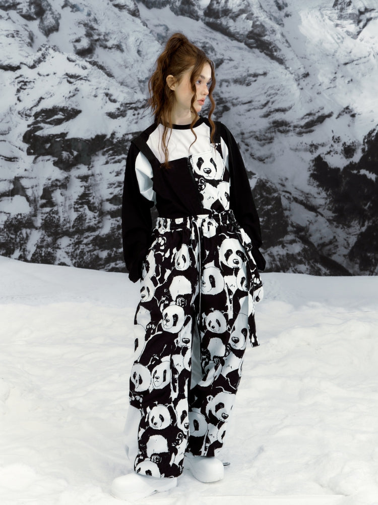 XwXwSeui Men Women Panda Printed Snow Suits