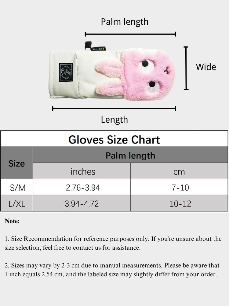 XwXwSeui Men Women Cartoon Bunny Furry Snow Mittens