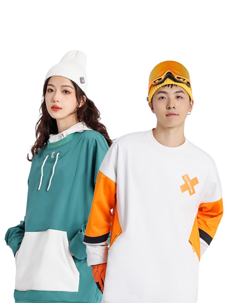 XwXwSeui Men Women Colorblock Hip-hop Ski Sweatshirt