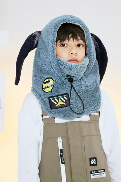 XwXwSeui Kids Catoon Fleeced Snow Helmet Hood