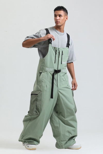 XwXwSeui Men Women Insulated Printing with Belt Buckle Waterproof Skiing Bibs