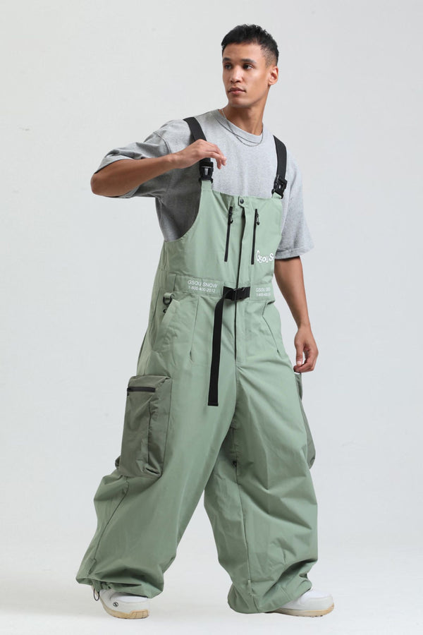 XwXwSeui Men Women Insulated Printing with Belt Buckle Waterproof Skiing Bibs