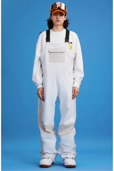 XwXwSeui Men Women 3L Colorblock Baggy Snow Bibs
