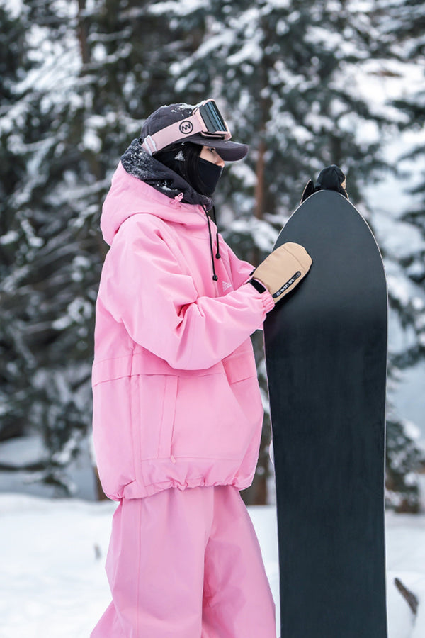 XwXwSeui Men Women Fleeced Waterproof Professional Solid Color Ski Jackets