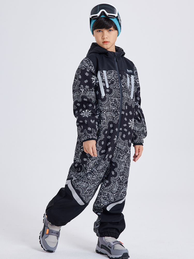 XwXwSeui Kids Reflective Liners Insulated Ski Jumpsuit