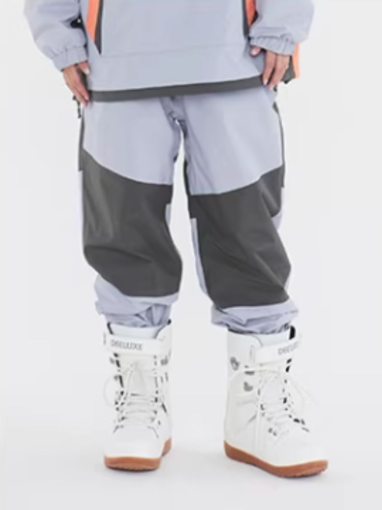 XwXwSeui Men Women Color-blocking Loose Waterproof Ski Pants