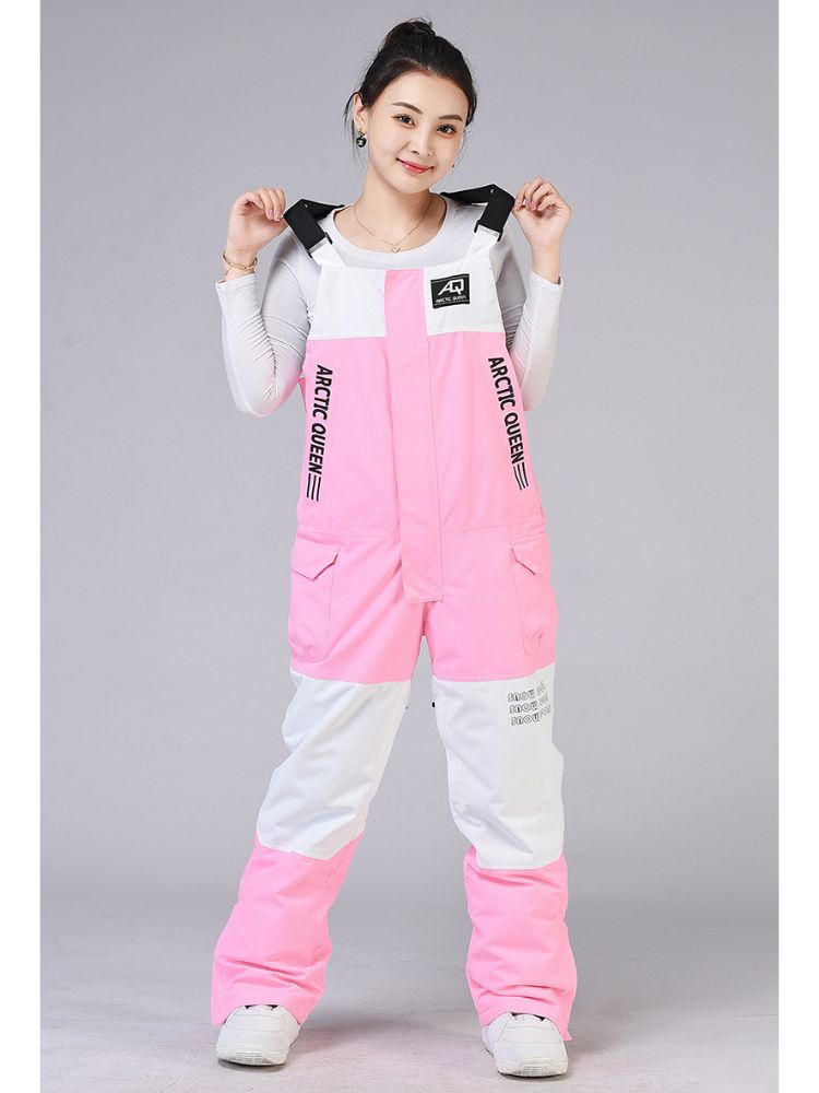 XwXwSeui Men Women Colorblock Shell Snow Bibs