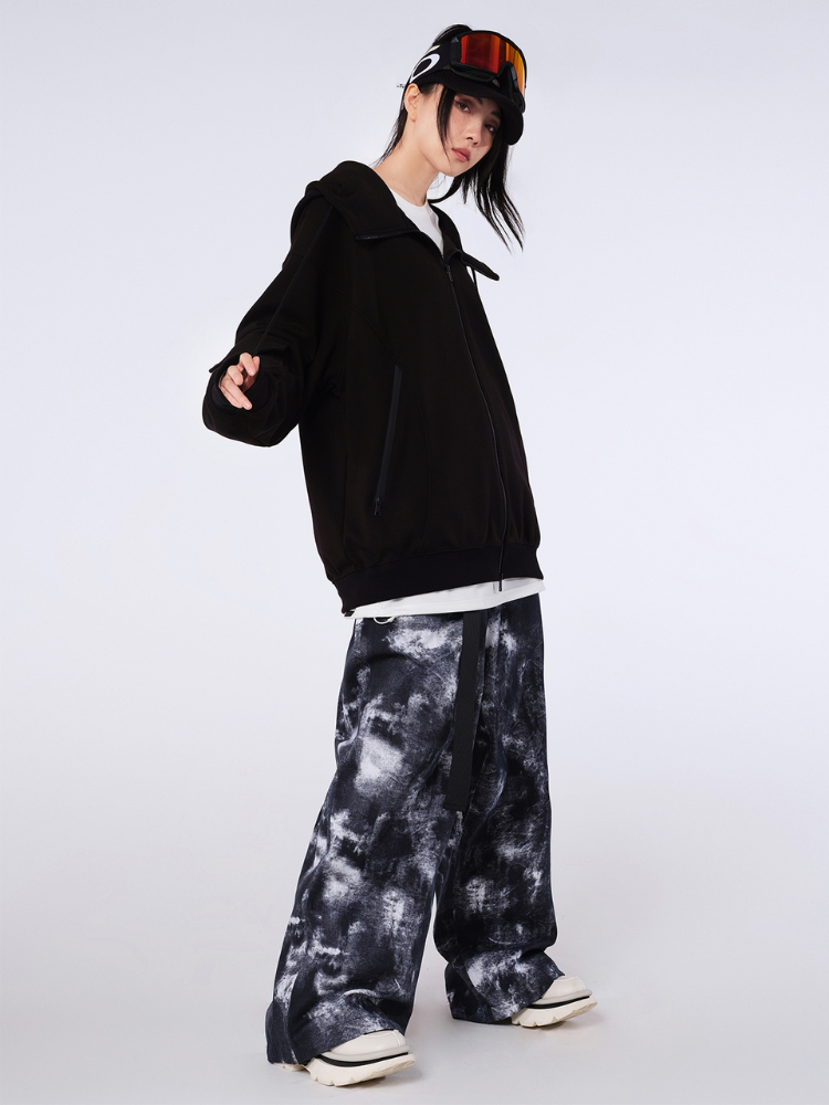 XwXwSeui Men Women Tie-Dyed Super Baggy Pants Trendy Hip Hop Ski Pants