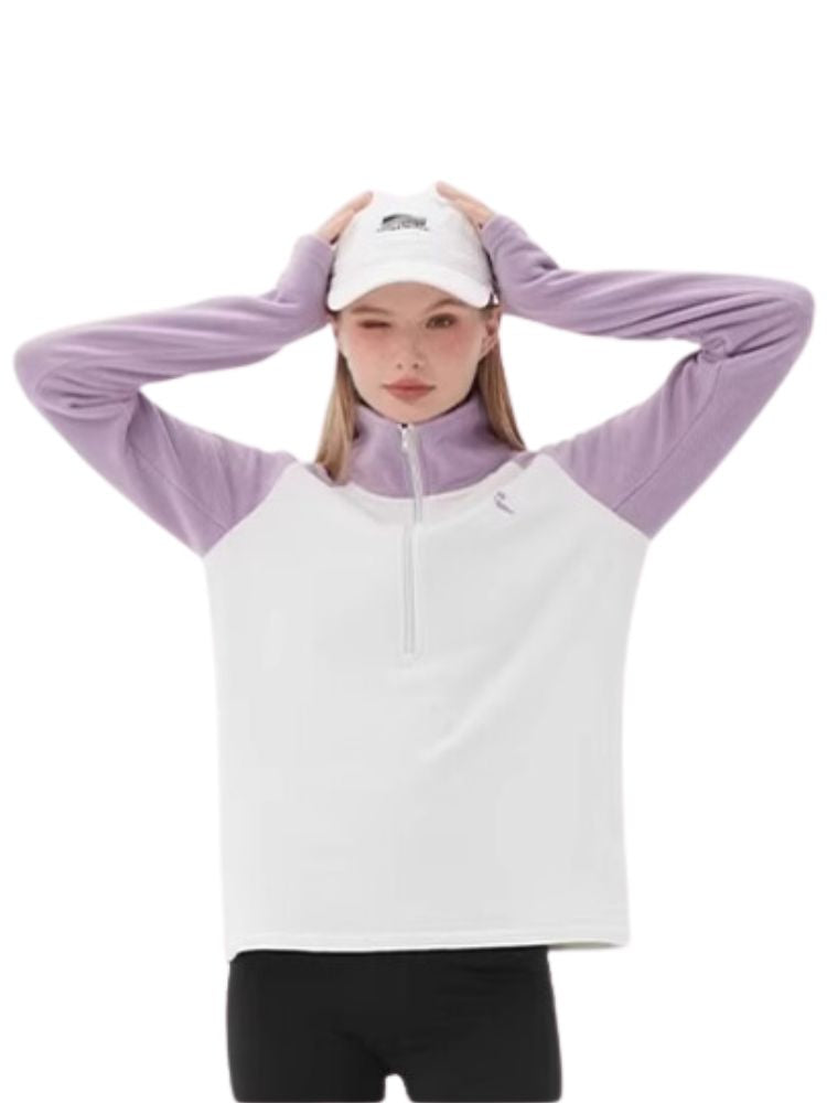 XwXwSeui Women Colorblock Mid Fleece Ski Pullover