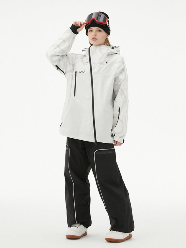 XwXwSeui Men Women Reflective Loose Ski Pants