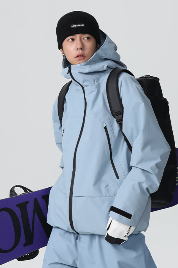 XwXwSeui Women Men Chic Insulated Waterproof Hooded Solid Breathable Ski Jackets