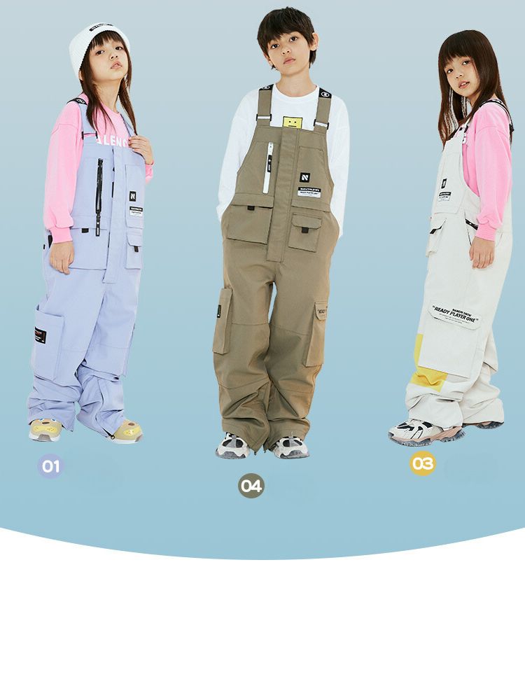 XwXwSeui Kids Loose Waterproof  Snow Bibs