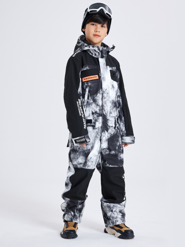 XwXwSeui Kids Hooded Insulated Ski Jumpsuit