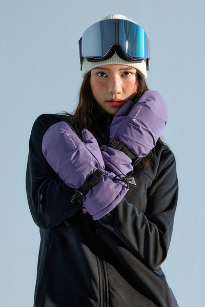 XwXwSeui レディース メンズ パッチワーク 防水 ロング 通気性 シック スキーミトン