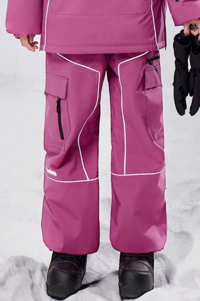 XwXwSeui Men's and Women's Fleeced 3L Solid Breathproof Chic Snowboard Pants