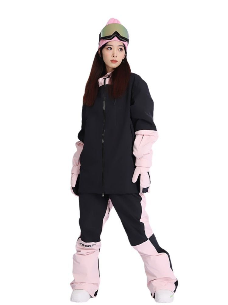 XwXwSeui Men Women Colorblock Outdoor Snow Suits