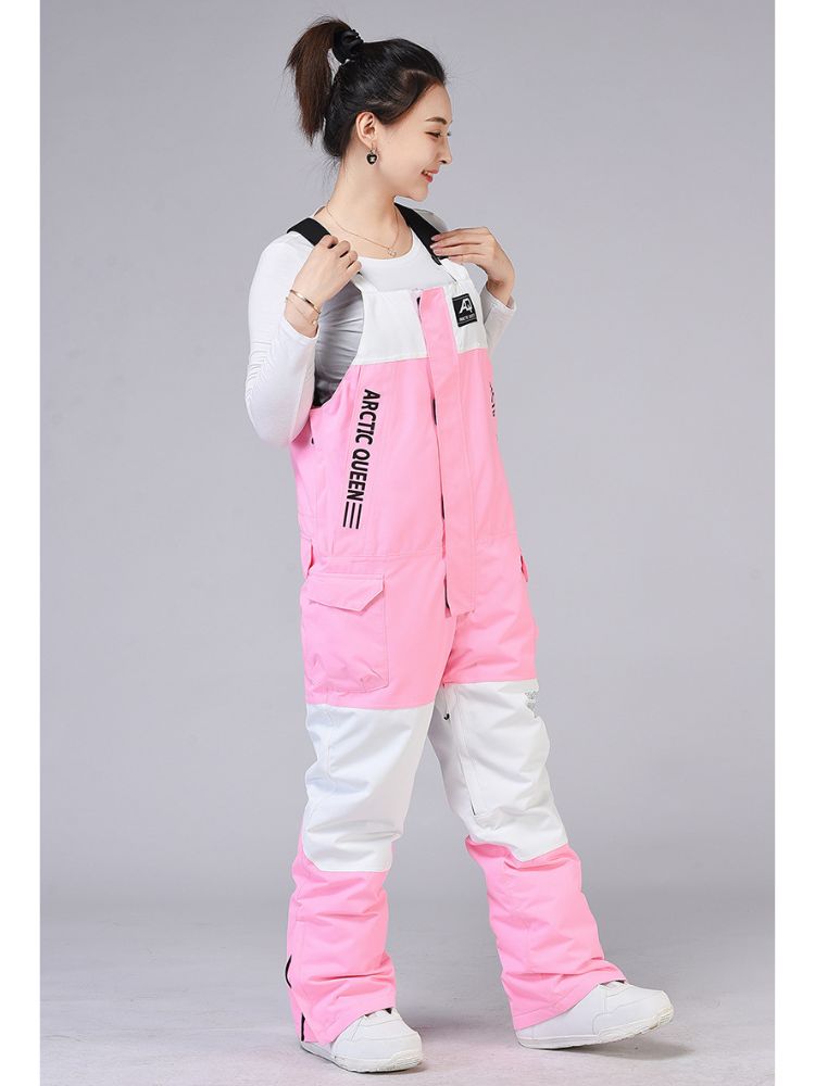 XwXwSeui Men Women Colorblock Shell Snow Bibs