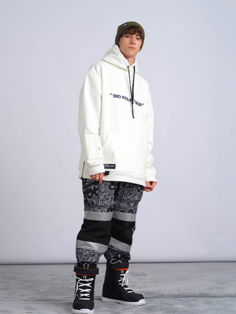 XwXwSeui Men Women Loose Ski Reflective Strip Ski Pants