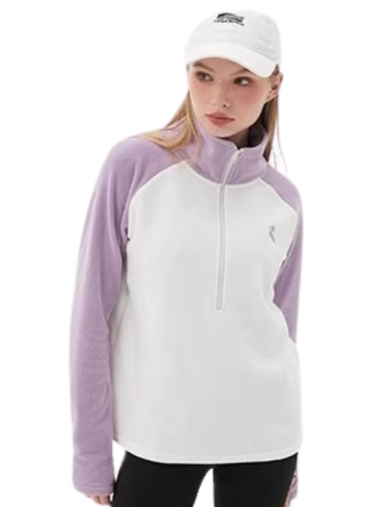 XwXwSeui Women Colorblock Mid Fleece Ski Pullover