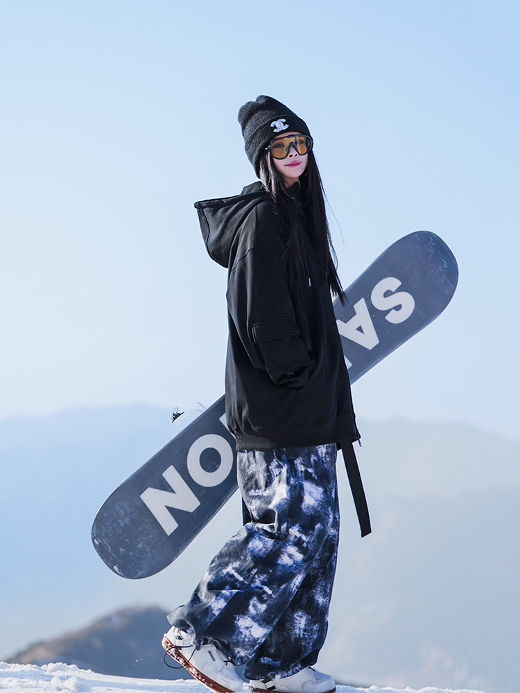 XwXwSeui Men Women Tie-Dyed Super Baggy Pants Trendy Hip Hop Ski Pants