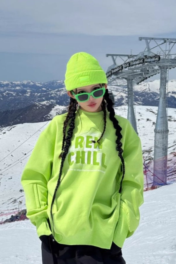 XwXwSeui Women Men Bow Print Loose Single Board Double Board Fashion Sweater