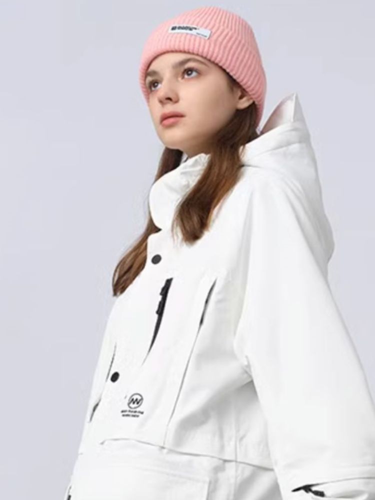 XwXwSeui Men Women Candy Color Hooded Snow Jacket