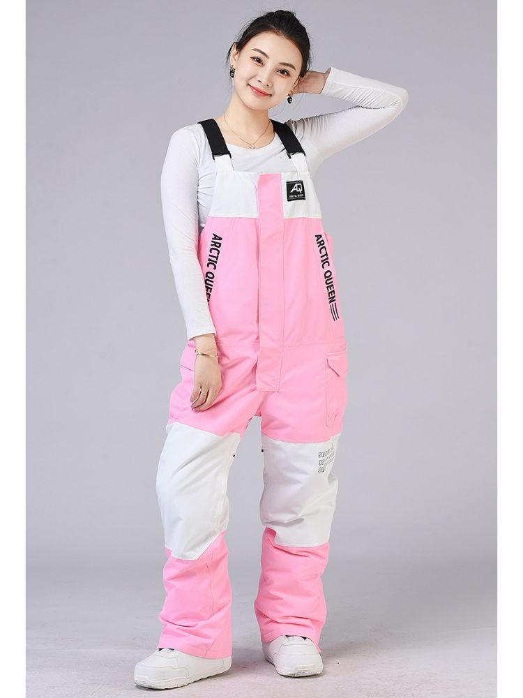 XwXwSeui Men Women Colorblock Shell Snow Bibs