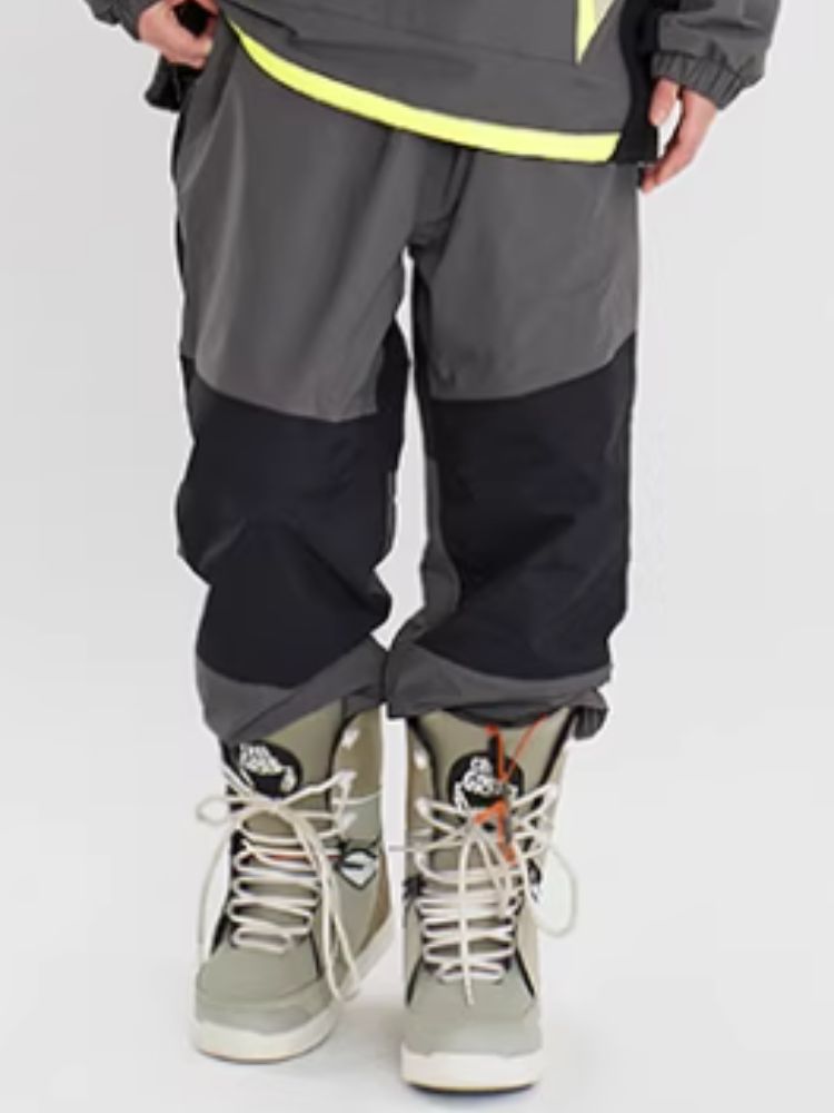 XwXwSeui Men Women Color-blocking Loose Waterproof Ski Pants