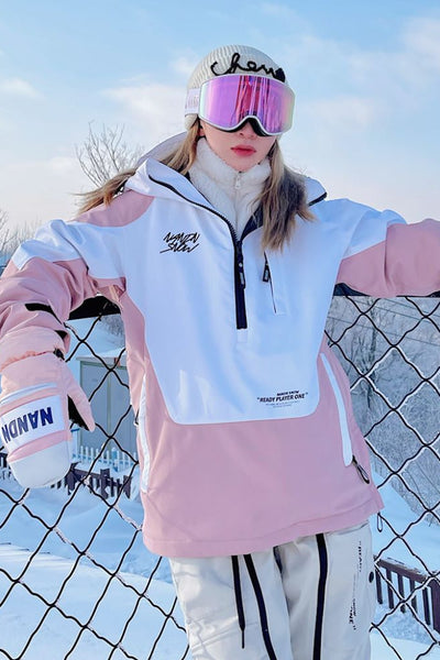 XwXwSeui Men Women Insulated Pullover Waterproof Snow Jacket