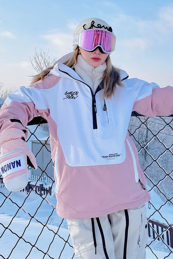 XwXwSeui Men Women Insulated Pullover Waterproof Snow Jacket