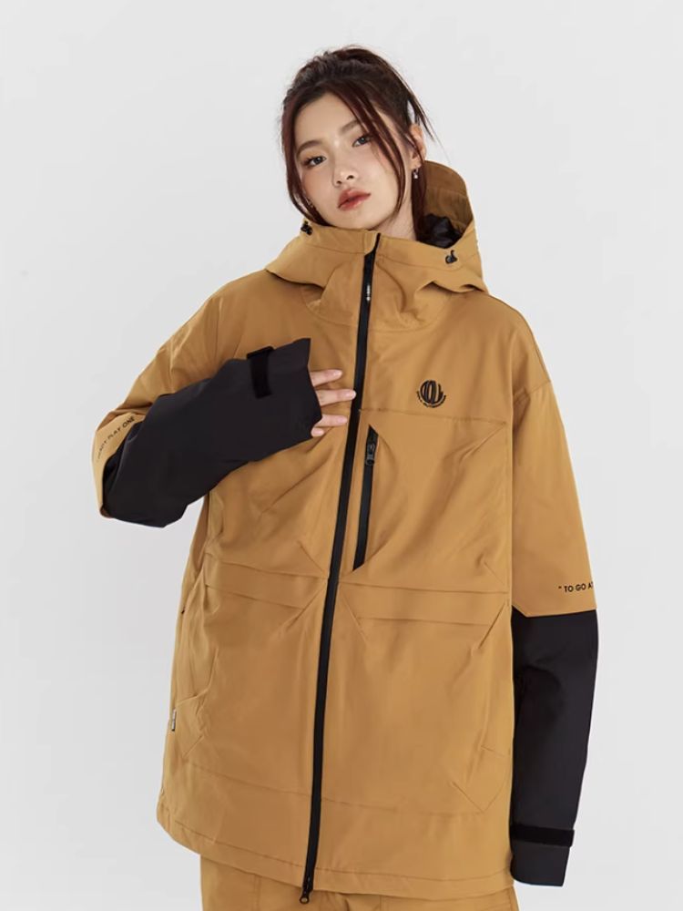 XwXwSeui Men Women Colorblock Insulated Snow Jacket