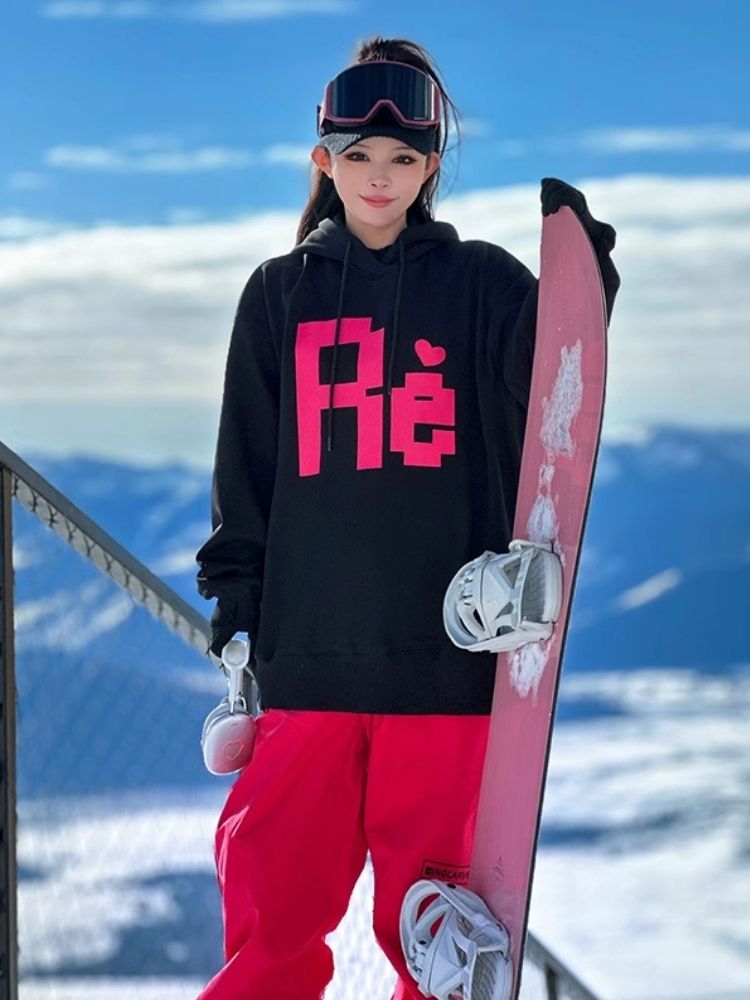 XwXwSeui Women Men Loose Single Board Double Board Are Trendy Ski Suits