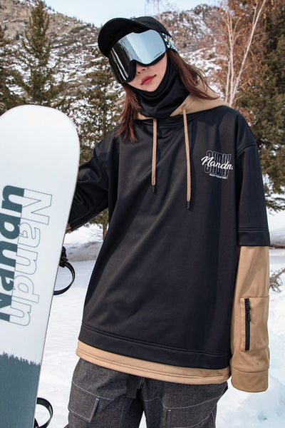 XwXwSeui Men Women Fake Sleeves Pullover Insulated Ski Sweatshirt