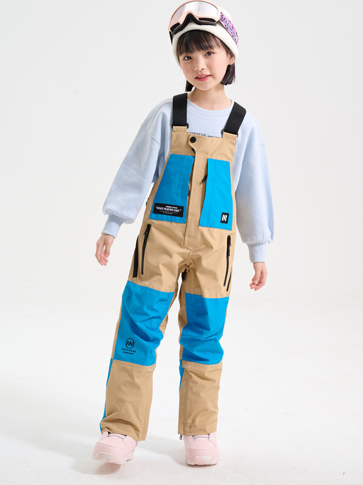 XwXwSeui Kids Colorblock Outdoor Snow Bibs