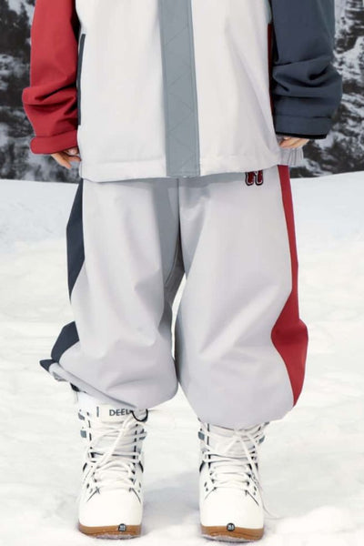 XwXwSeui Men and Women Insulated Baggy Breathable Colorblock Outdoor Ski Pants