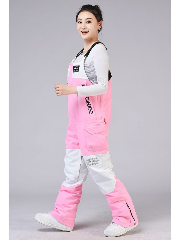 XwXwSeui Men Women Colorblock Shell Snow Bibs