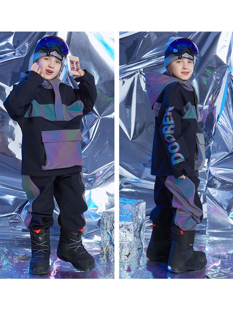 XwXwSeui Kids Reflective Outdoor Insulated Snow Suits