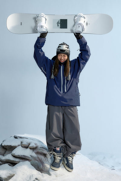 XwXwSeui Men and Women Insulated Hooded Loose Solid Breathproof Snow Jackets